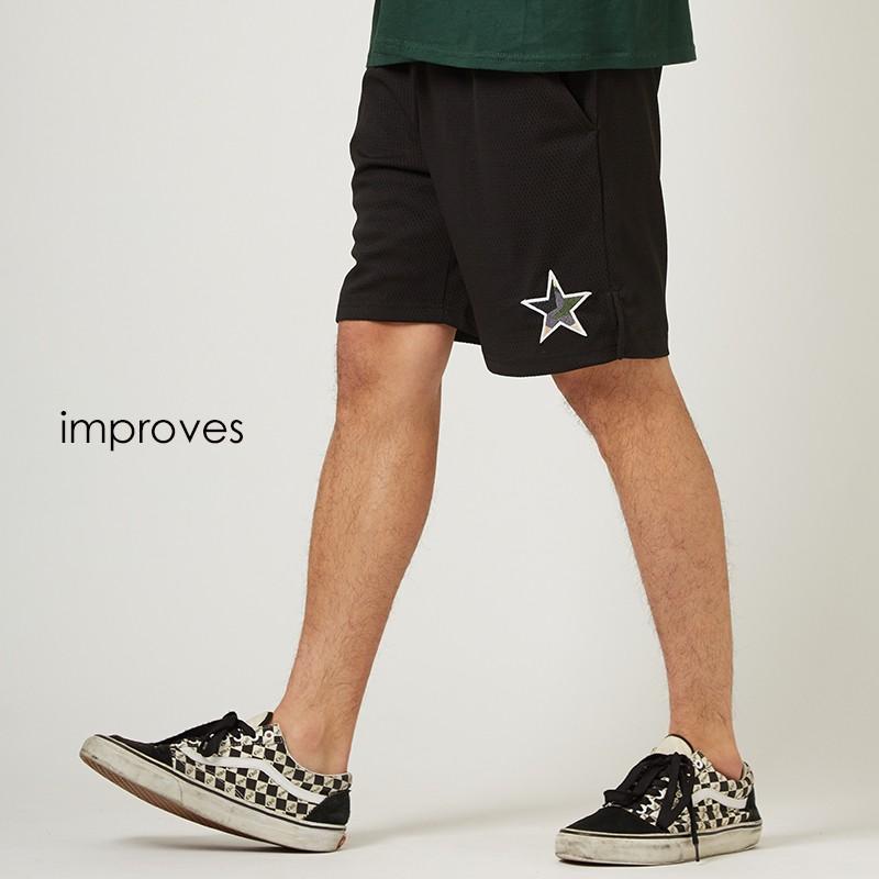 メッシュ ショートパンツ メンズ 膝上 ハーフパンツ ショーツ 短パン ブラック 黒 韓国ファッション ストリート系 スケーター Improves インプローブス 通販 Yahoo ショッピング