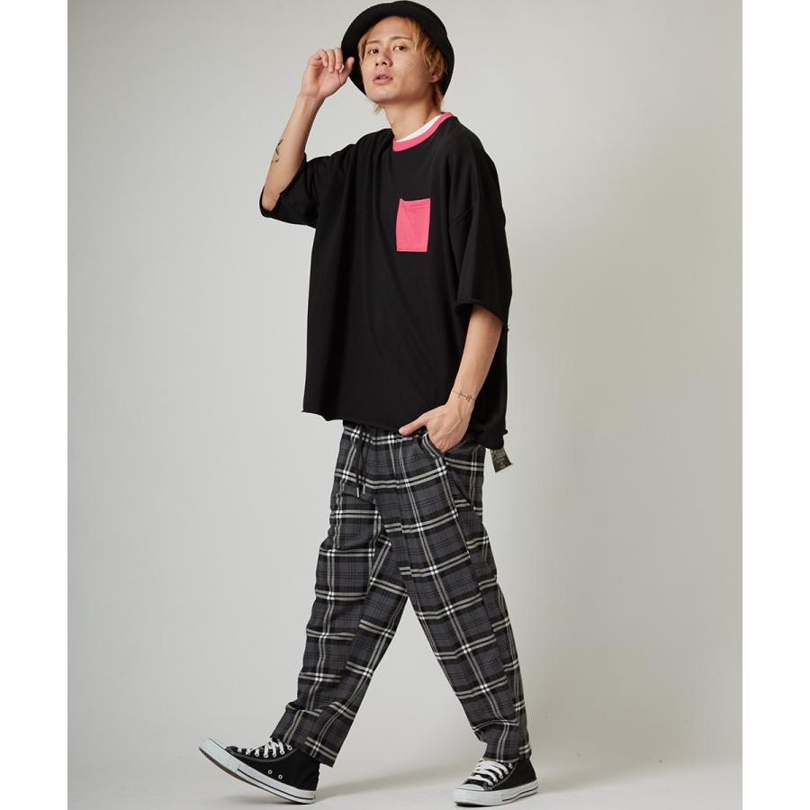 蛍光色 使い ビッグシルエット トレーナー メンズ 無地 半袖 5分袖 スウェット スエット クルーネック オーバーサイズ ビッグサイズ | improves | 01