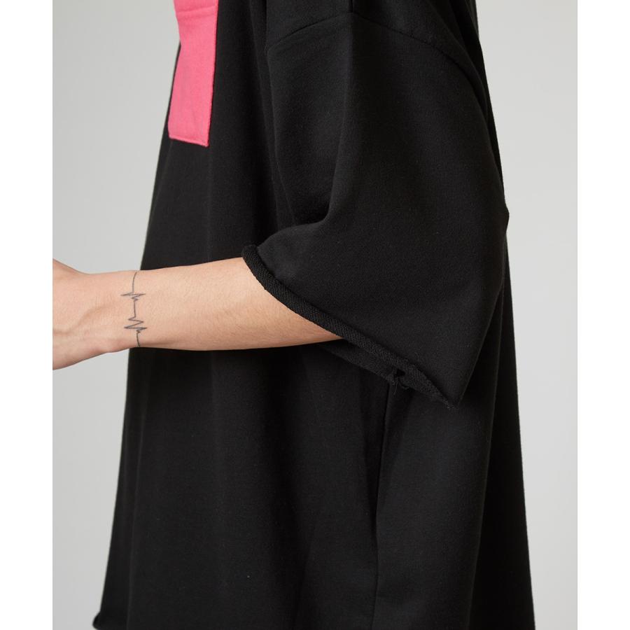 蛍光色 使い ビッグシルエット トレーナー メンズ 無地 半袖 5分袖 スウェット スエット クルーネック オーバーサイズ ビッグサイズ | improves | 11