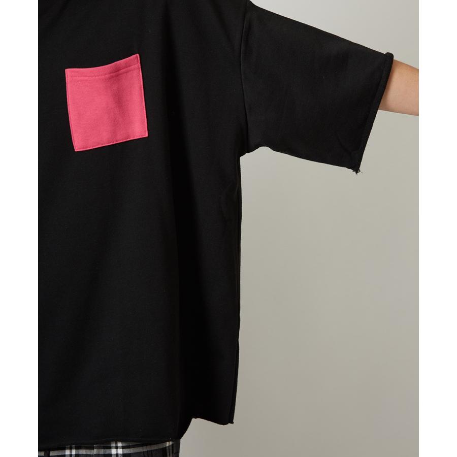 蛍光色 使い ビッグシルエット トレーナー メンズ 無地 半袖 5分袖 スウェット スエット クルーネック オーバーサイズ ビッグサイズ | improves | 12