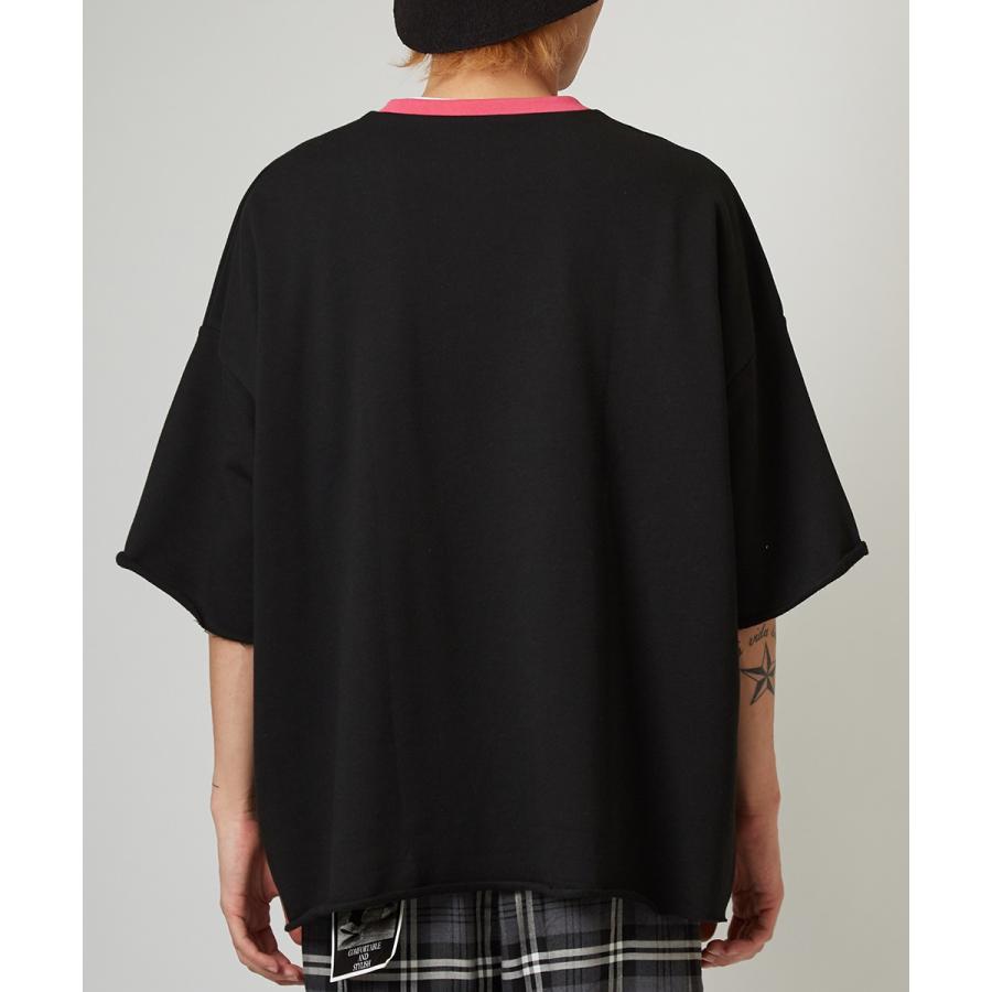 蛍光色 使い ビッグシルエット トレーナー メンズ 無地 半袖 5分袖 スウェット スエット クルーネック オーバーサイズ ビッグサイズ | improves | 09