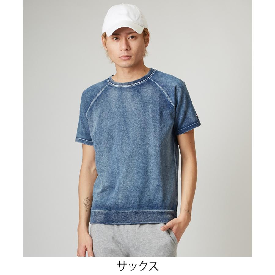 スウェットデニム 半袖 トレーナー メンズ カットデニム Tシャツ カットソー クルーネック トップス スエット ブルー ネイビー 青 Improves インプローブス 通販 Yahoo ショッピング