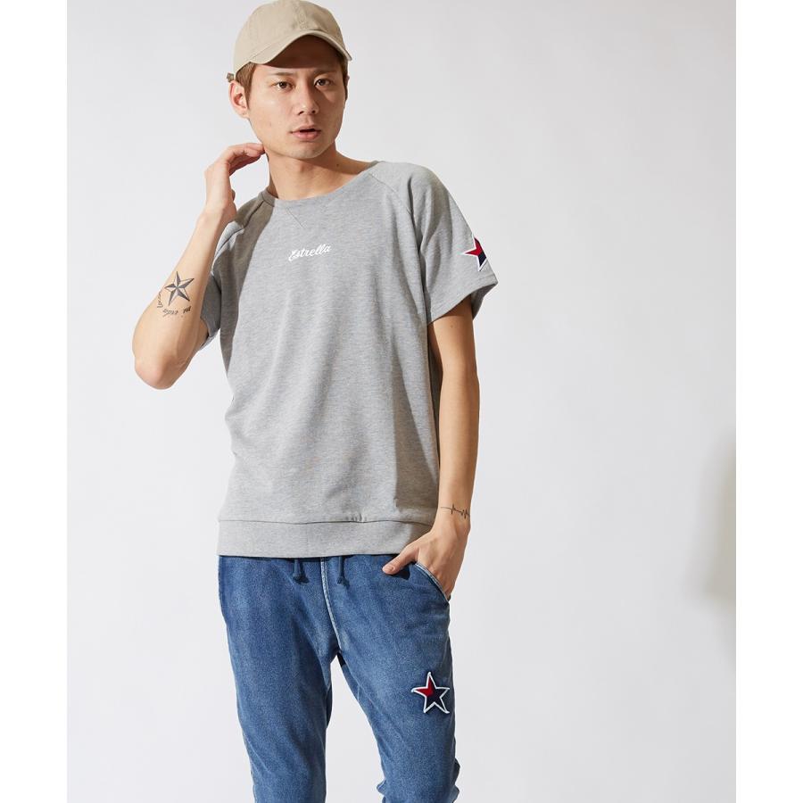 半袖 トレーナー メンズ スウェット スエット クルーネック プルオーバー Tシャツ カットソー 星 ワッペン スター ロゴ サーフ系 | improves | 03