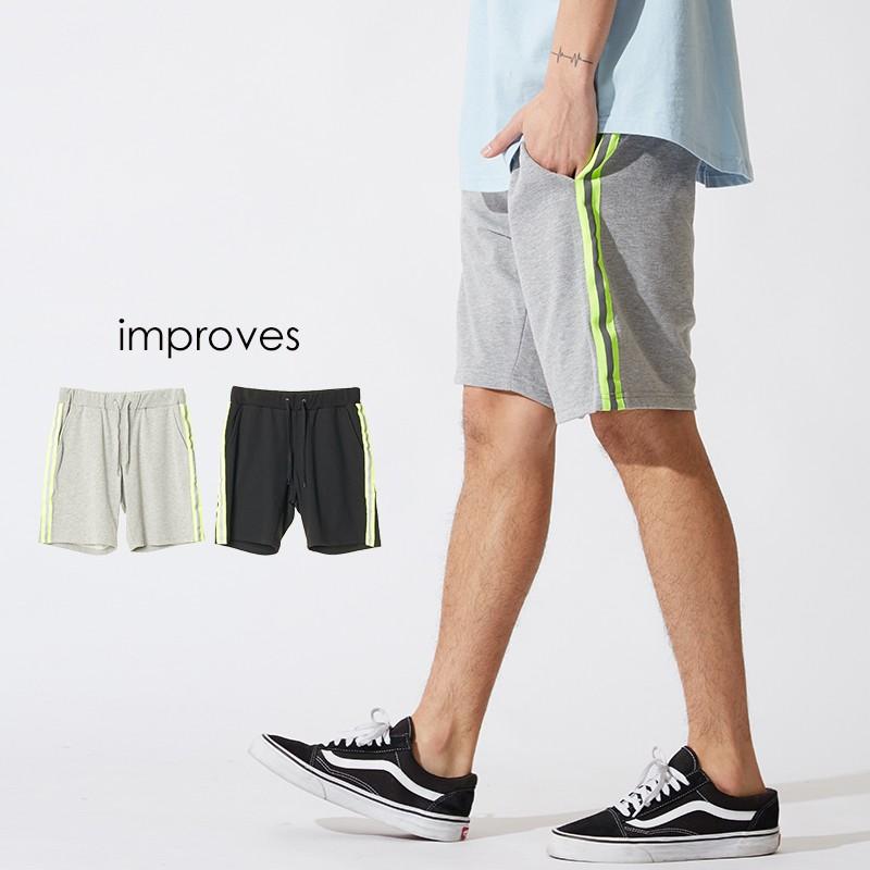 ショートパンツ メンズ スウェット ハーフパンツ スエット ショーツ 短パン ブラック グレー 黒 韓国ファッション ストリート系 サーフ系 Improves インプローブス 通販 Yahoo ショッピング