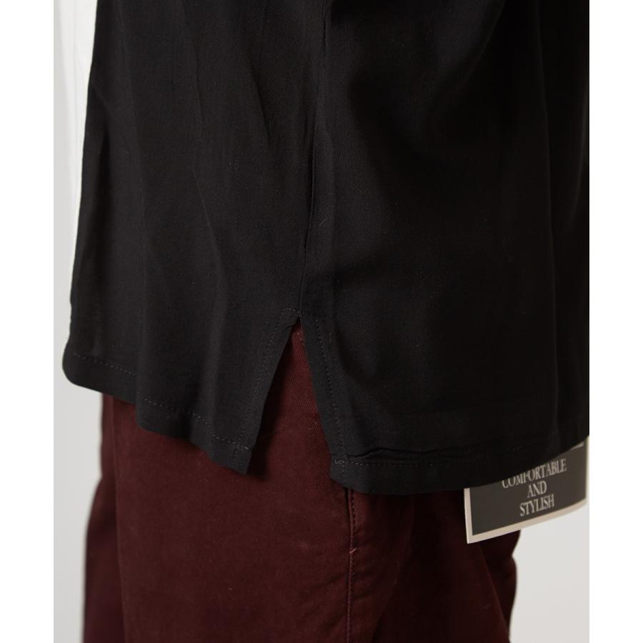 開襟シャツ 半袖 メンズ レーヨン シャツ オープンカラーシャツ ボーリングシャツ 半袖シャツ ホワイト ブラック 白 黒 きれいめ | improves | 10