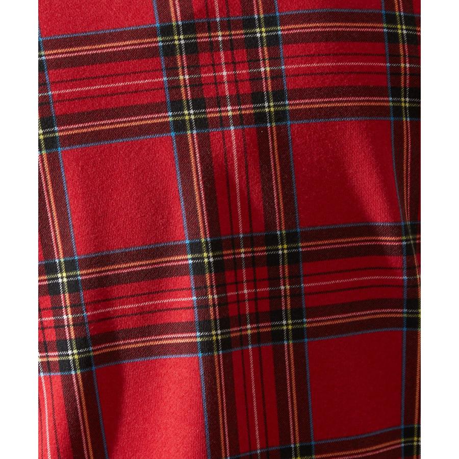 半袖 スウェット トレーナー メンズ チェック スエット クルーネック カットソー トップス ブラック レッド 黒 赤 韓国ファッション | improves | 07