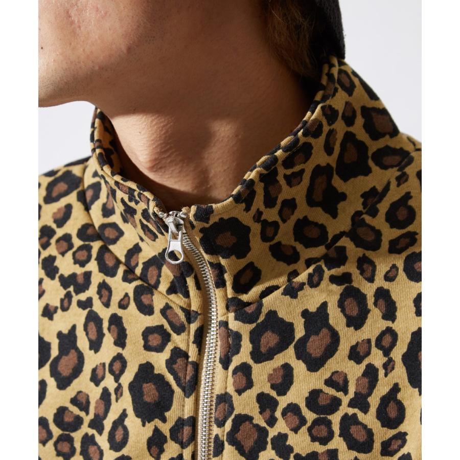 半袖 スウェット レオパード ジャケット メンズ ヒョウ柄 豹柄 スエット トラックジャケット ブルゾン アウター 韓国ファッション | improves | 06