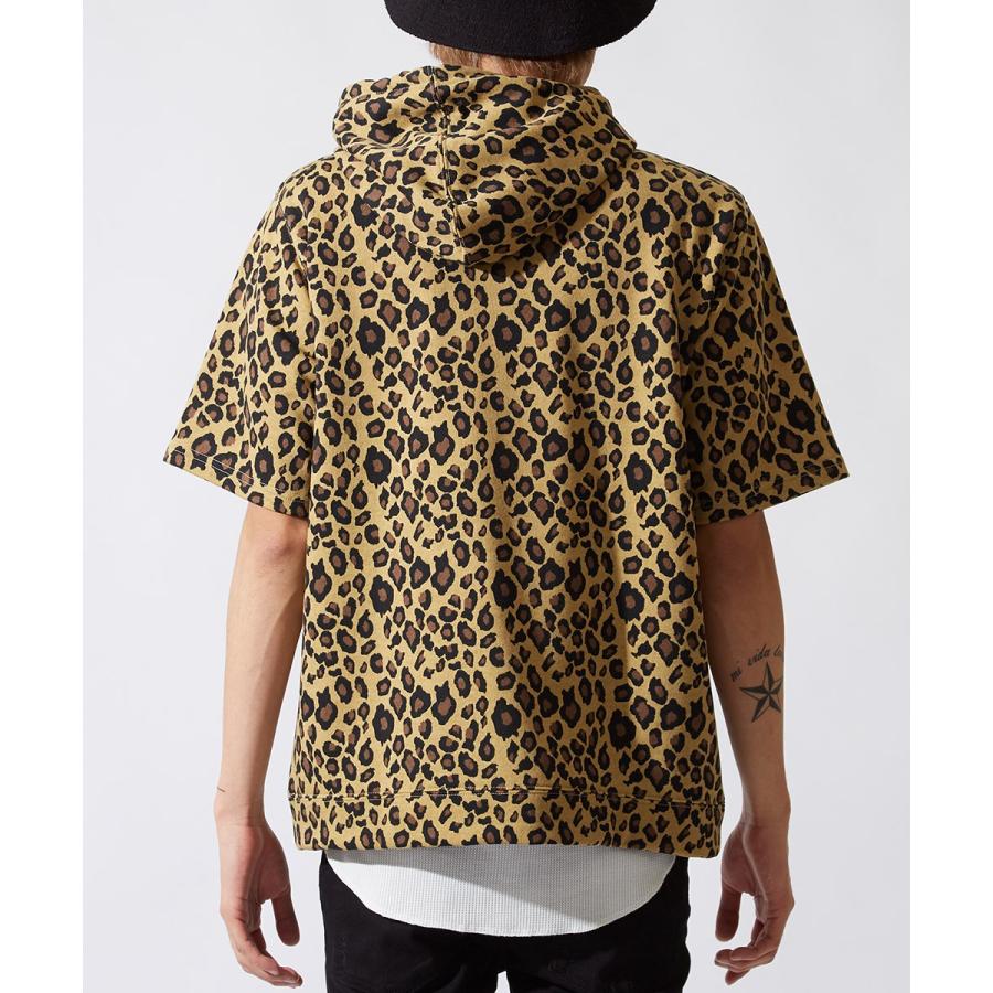 半袖 パーカー メンズ スウェット スエット レオパード ヒョウ柄 豹柄 プルオーバー カットソー トップス 韓国ファッション ストリート | improves | 05