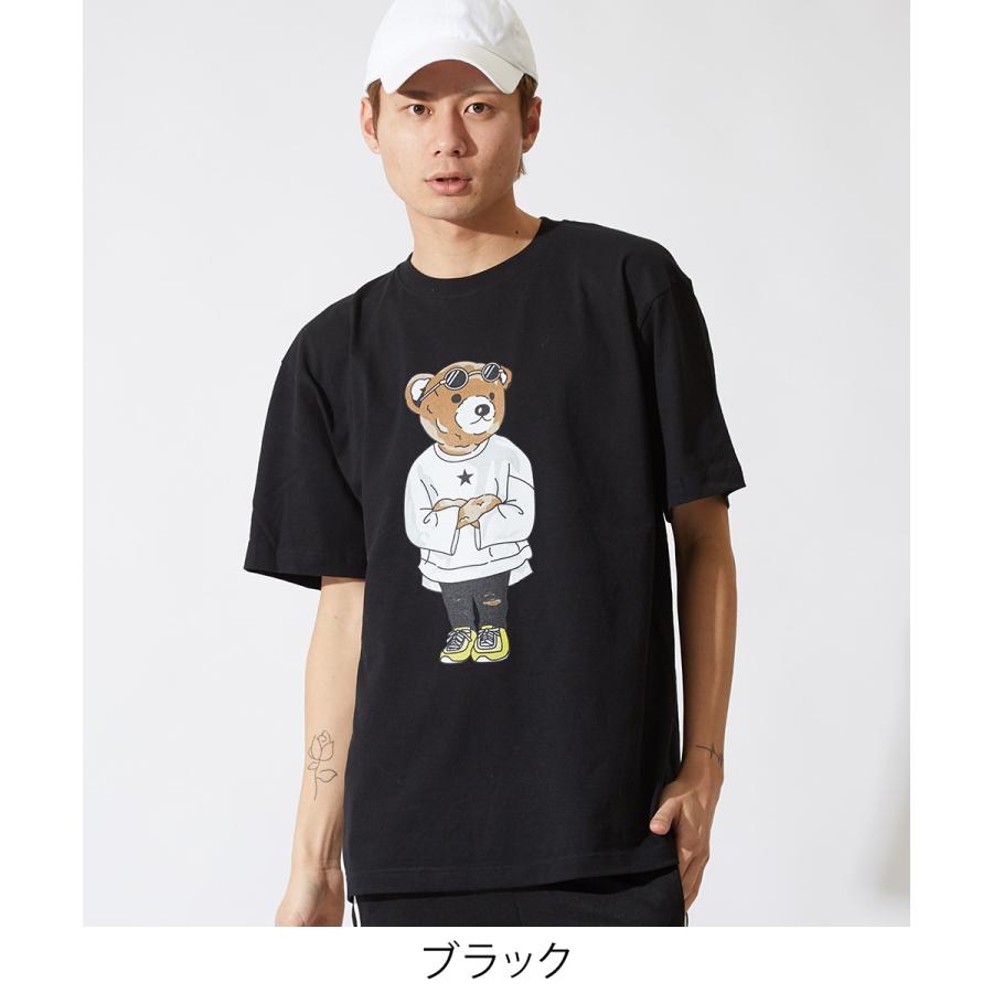 オリジナルベアープリント Tシャツ メンズ 半袖 クルーネック クマ くま 熊 ロゴ プリント カットソー ホワイト ブラック ベージュ Improves インプローブス 通販 Yahoo ショッピング