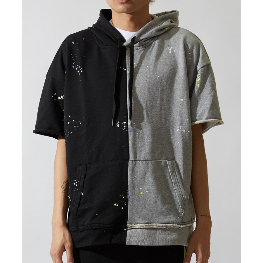 ビッグパーカー メンズ ビッグシルエット パーカー 半袖 スウェット スエット オーバーサイズ ビッグサイズ プルオーバー カットソー | improves | 10