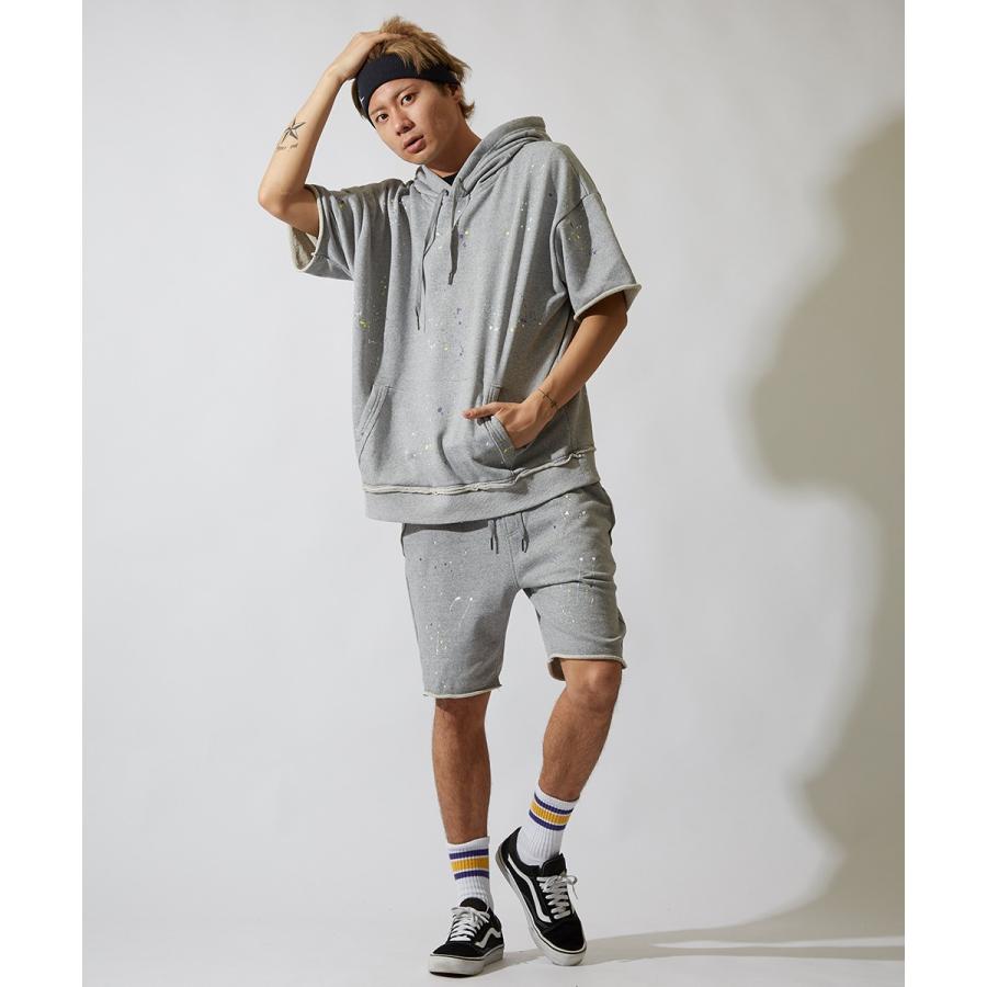 ビッグパーカー メンズ ビッグシルエット パーカー 半袖 スウェット スエット オーバーサイズ ビッグサイズ プルオーバー カットソー | improves | 06