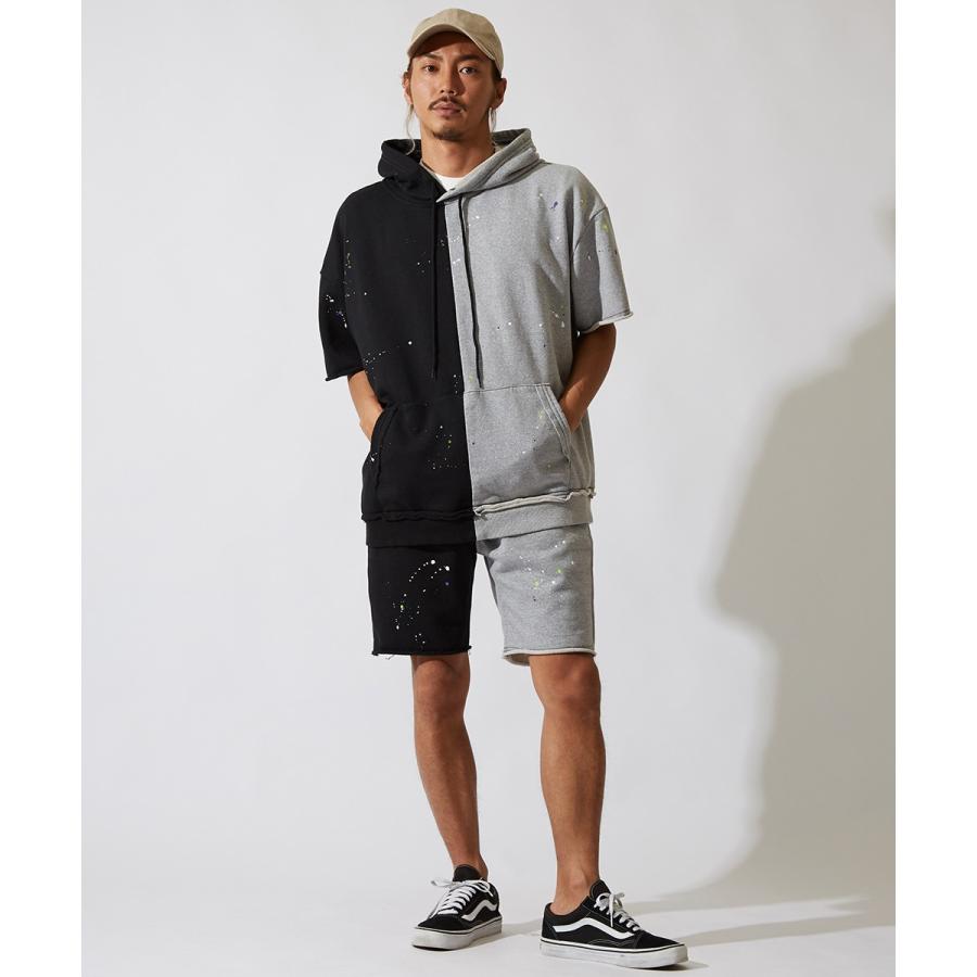 ビッグパーカー メンズ ビッグシルエット パーカー 半袖 スウェット スエット オーバーサイズ ビッグサイズ プルオーバー カットソー | improves | 09