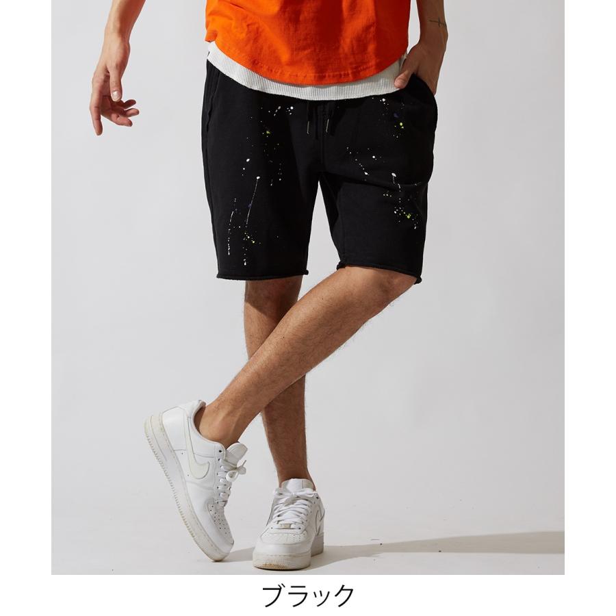 スウェット ハーフパンツ メンズ ショートパンツ 膝上 スエット パンツ ショーツ 短パン 半ズボン ブラック グレー 韓国ファッション | improves | 01