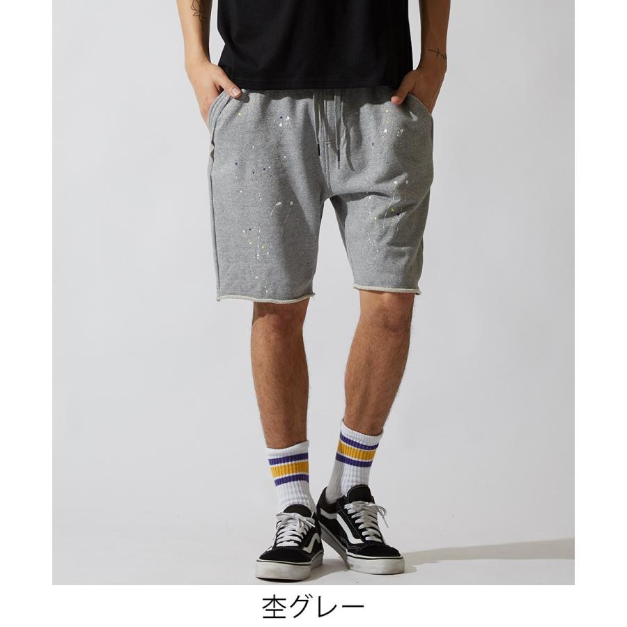 スウェット ハーフパンツ メンズ ショートパンツ 膝上 スエット パンツ ショーツ 短パン 半ズボン ブラック グレー 韓国ファッション | improves | 04