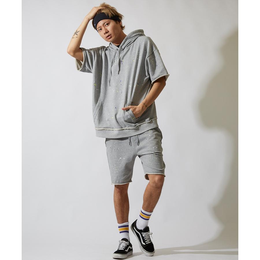 スウェット ハーフパンツ メンズ ショートパンツ 膝上 スエット パンツ ショーツ 短パン 半ズボン ブラック グレー 韓国ファッション | improves | 06