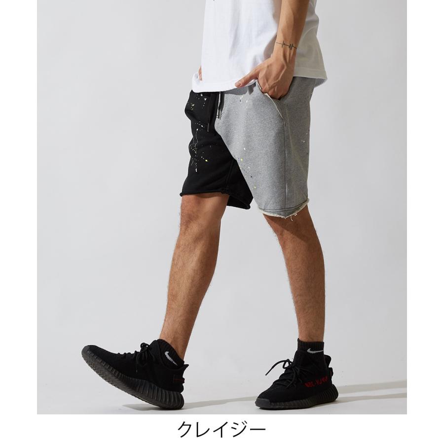 スウェット ハーフパンツ メンズ ショートパンツ 膝上 スエット パンツ ショーツ 短パン 半ズボン ブラック グレー 韓国ファッション | improves | 07