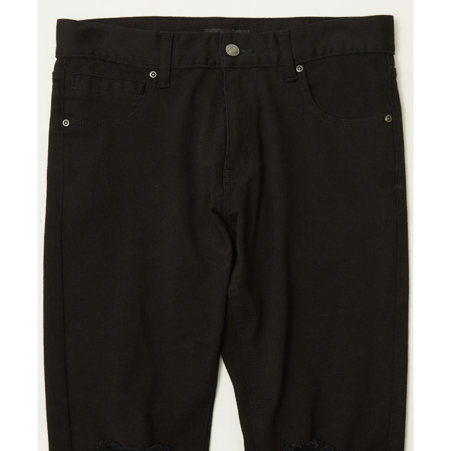 クラッシュ スキニー パンツ メンズ ダメージ スキニーパンツ 黒 ブラック ストレッチ カツラギパンツ チノパン スリム | improves | 13