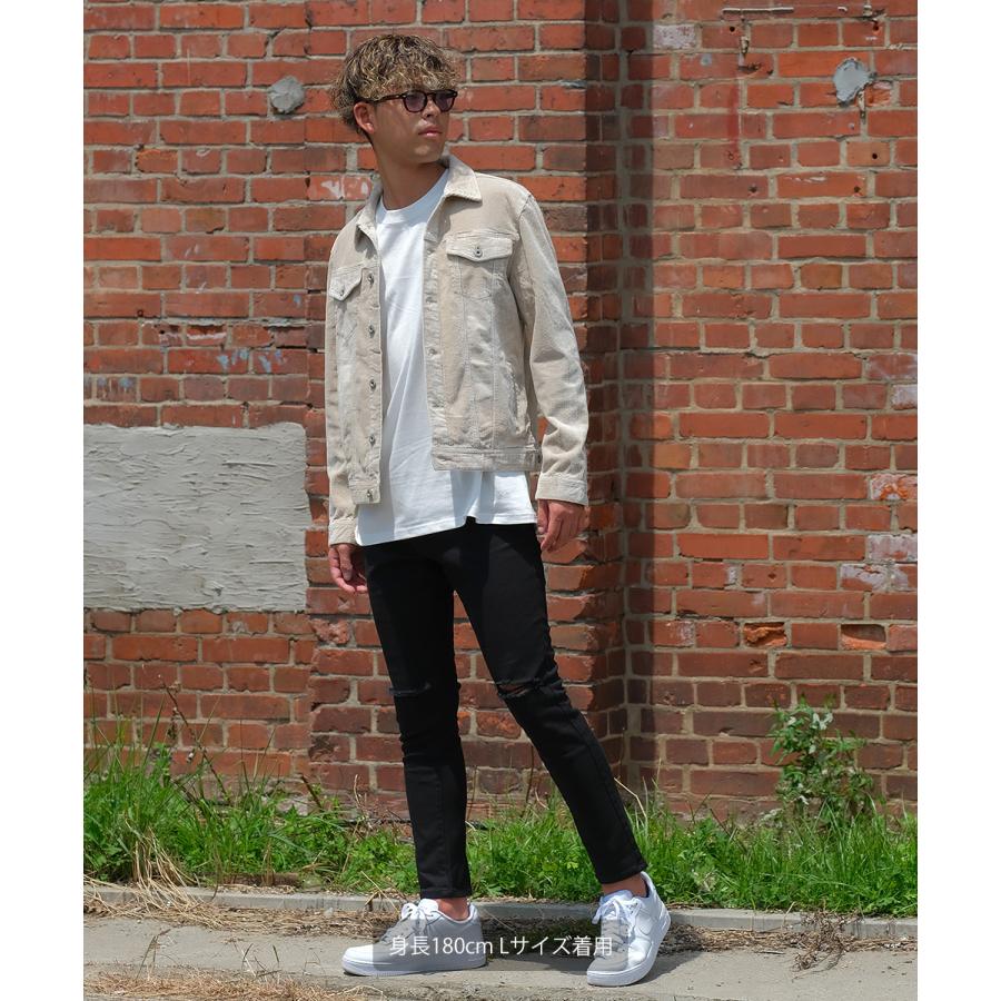 クラッシュ スキニー パンツ メンズ ダメージ スキニーパンツ 黒 ブラック ストレッチ カツラギパンツ チノパン スリム | improves | 03