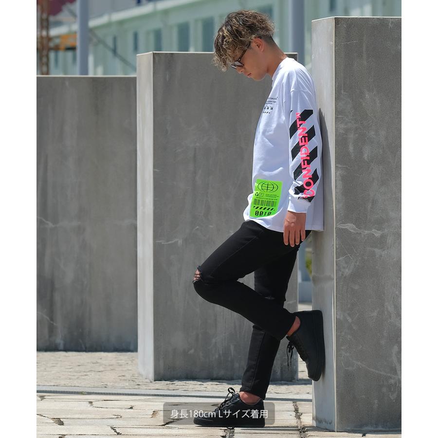 クラッシュ スキニー パンツ メンズ ダメージ スキニーパンツ 黒 ブラック ストレッチ カツラギパンツ チノパン スリム | improves | 04