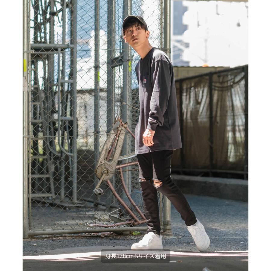 クラッシュ スキニー パンツ メンズ ダメージ スキニーパンツ 黒 ブラック ストレッチ カツラギパンツ チノパン スリム | improves | 08