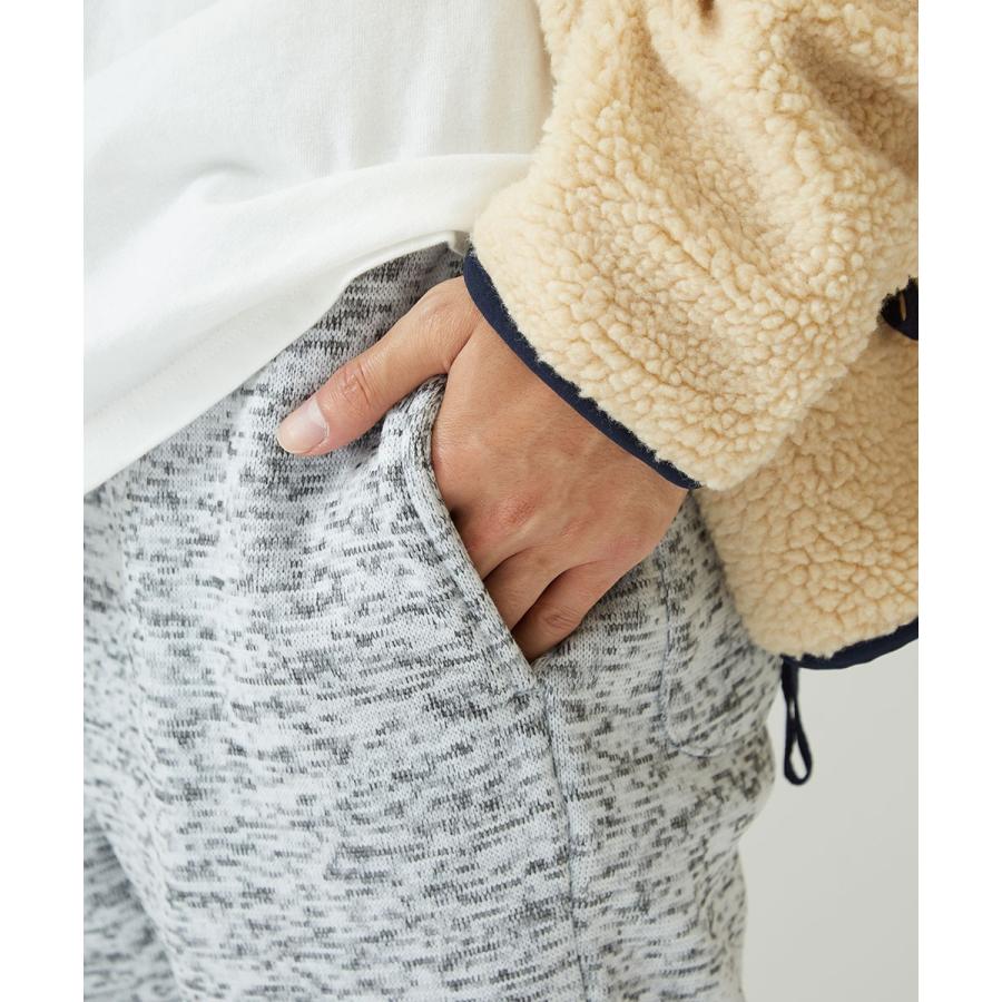 ジョガーパンツ メンズ ニットフリース あったか 暖かい 裏起毛 スウェットパンツ フリースパンツ イージーパンツ 暖パン 黒 improves | improves | 16