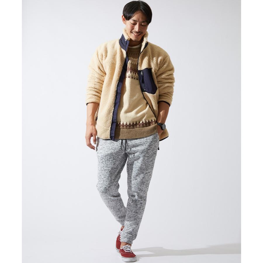 ジョガーパンツ メンズ ニットフリース あったか 暖かい 裏起毛 スウェットパンツ フリースパンツ イージーパンツ 暖パン 黒 improves | improves | 08