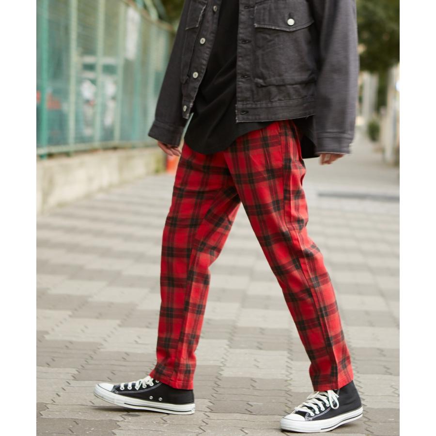 improves チェックパンツ メンズ チェック パンツ ダンス 赤 グリーン  