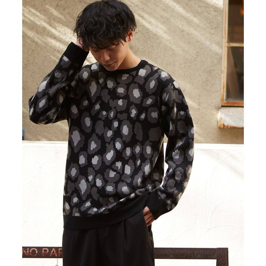 ニット メンズ セーター チェック柄 長袖 ニットセーター ジャガードニット ブラック ベージュ 黒 improves | improves | 04