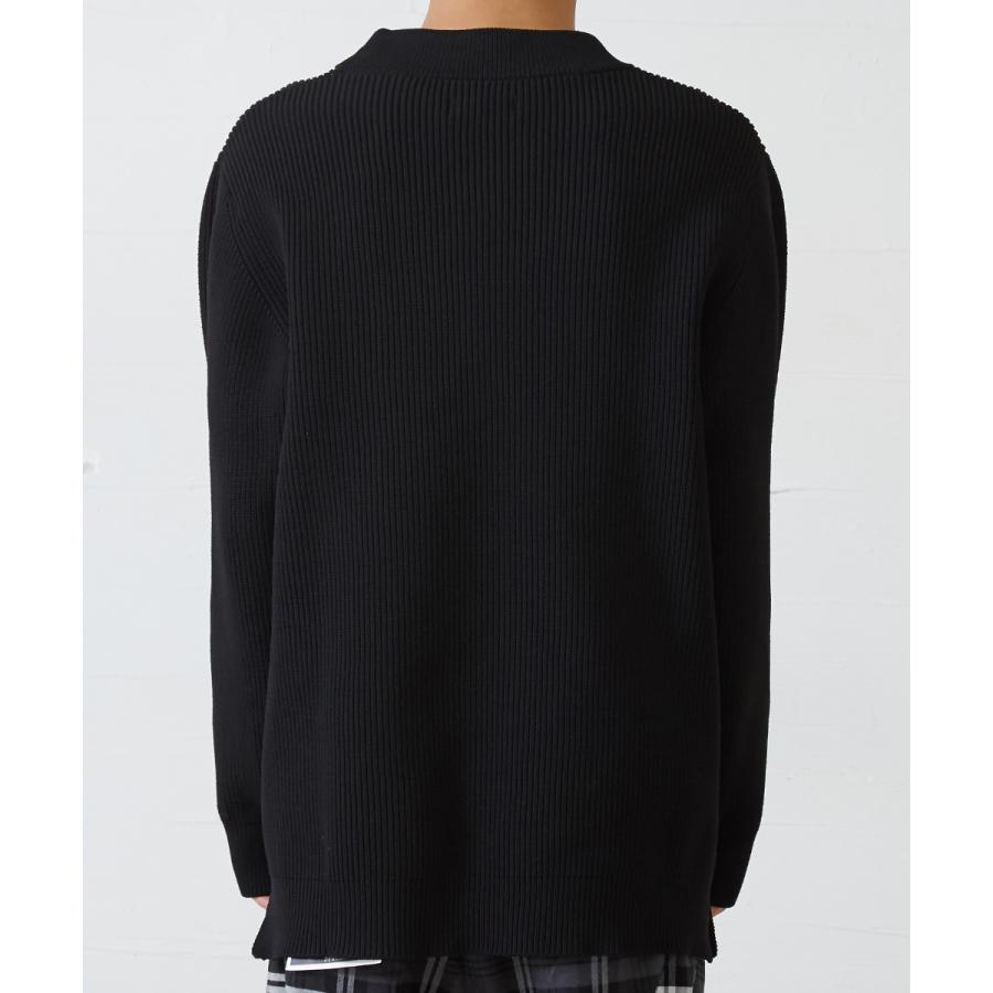 モックネック ニット メンズ セーター 長袖 ニットセーター 無地 もちもちニット ブラック ホワイト ベージュ グレー 黒 白 improves | improves | 15