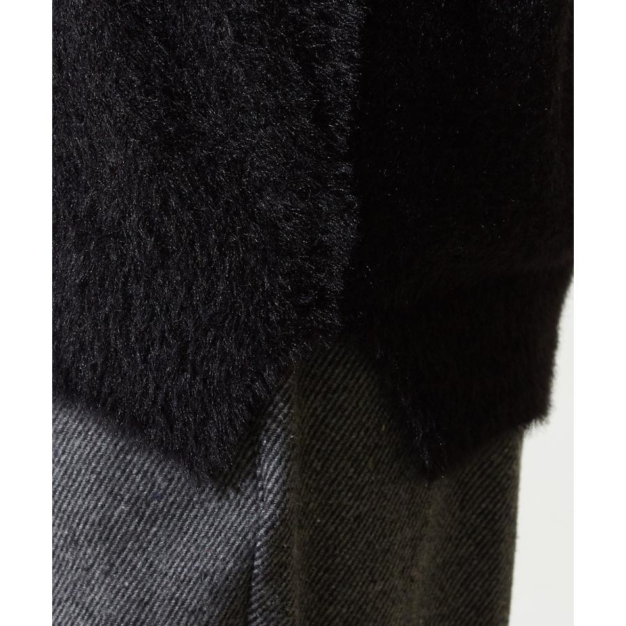 ニット メンズ セーター 長袖 ニットセーター 無地 シャギーニット ふわふわニット ブラック ブラウン グレー 黒 茶 improves | improves | 14