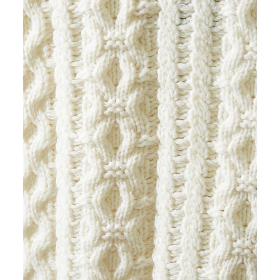 ニットジャケット メンズ ケーブルニット ローゲージニット ケーブル編み 厚手 ニット アウター 長袖 ニットセーター 無地 黒 improves | improves | 12