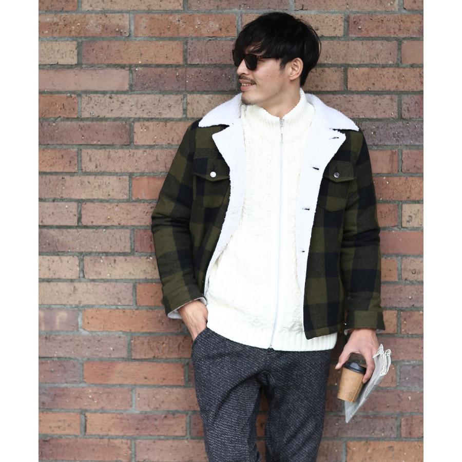 ニットジャケット メンズ ケーブルニット ローゲージニット ケーブル編み 厚手 ニット アウター 長袖 ニットセーター 無地 黒 improves | improves | 07