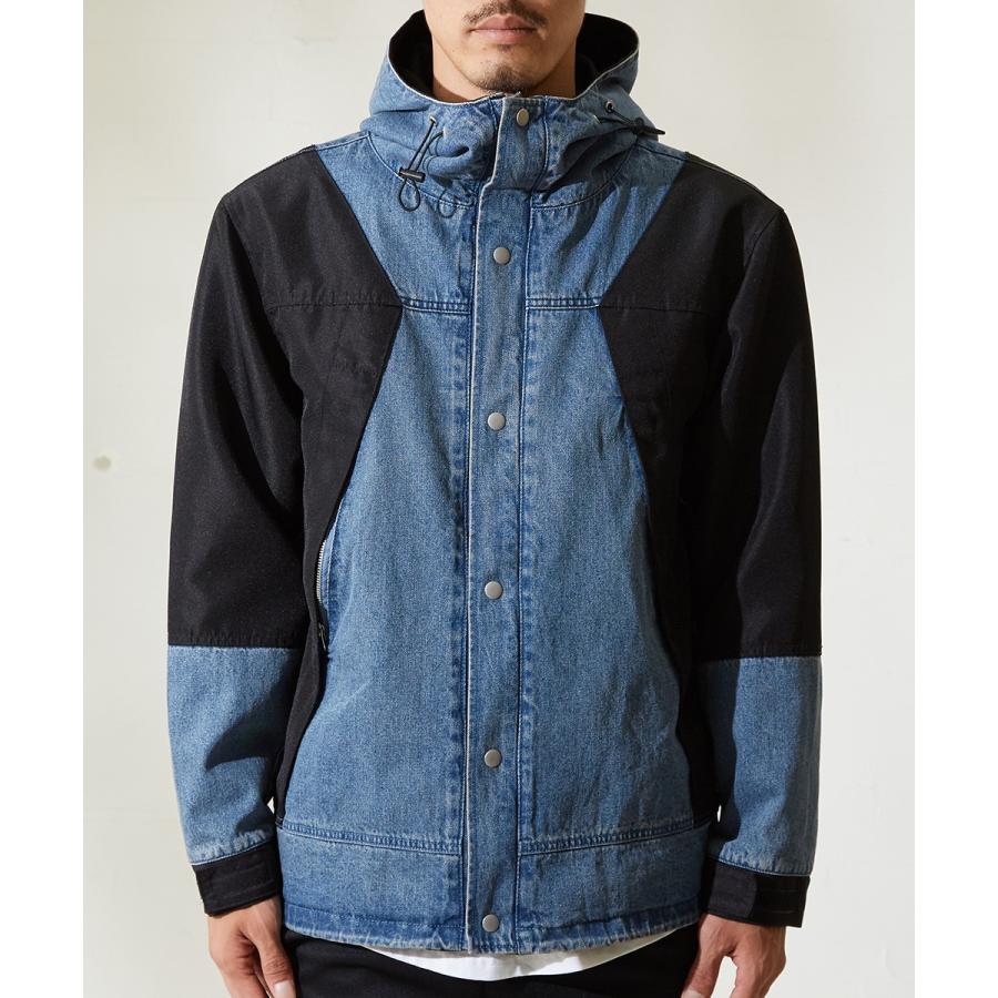 09M401◯  JEANS デニム マウンテンパーカー ジャケット 切替デニムマウンテンパーカー
