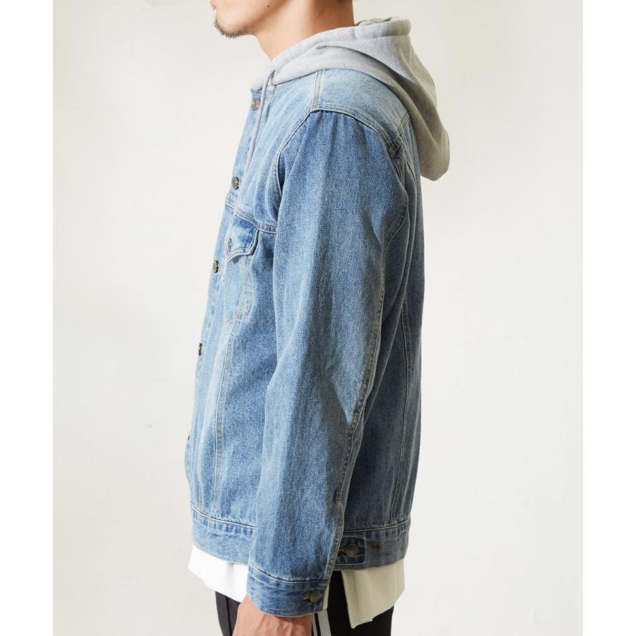 フード ジージャン メンズ Gジャン スウェット フード付き デニムジャケット ブルゾン ジャンパー improves | improves | 15