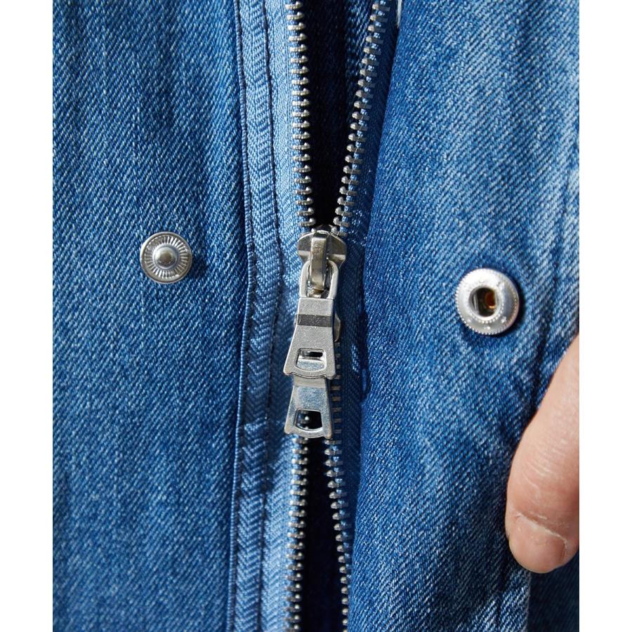 モッズコート メンズ 裏ボア ロング デニム コート ファー ファー付き あったか 暖かい ロングコート デニムコート デニムジャケット ジャケット | improves | 20