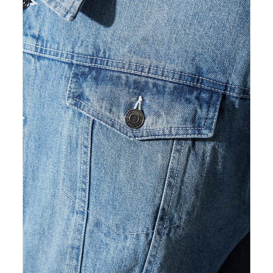 デニムジャケット メンズ ボア あったか 暖かい 裏ボア Gジャン ジャケット ビッグシルエット ゆったり 大きいサイズ オーバーサイズ | improves | 18