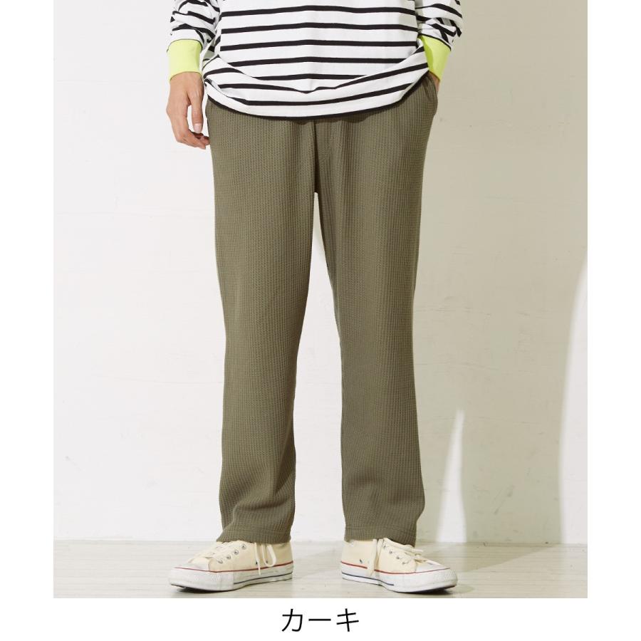 ワイドパンツ メンズ ワッフルパンツ イージーパンツ サーマル 韓国 ファッション ボトムス ブラック カーキ 黒 Improves Improves インプローブス 通販 Yahoo ショッピング