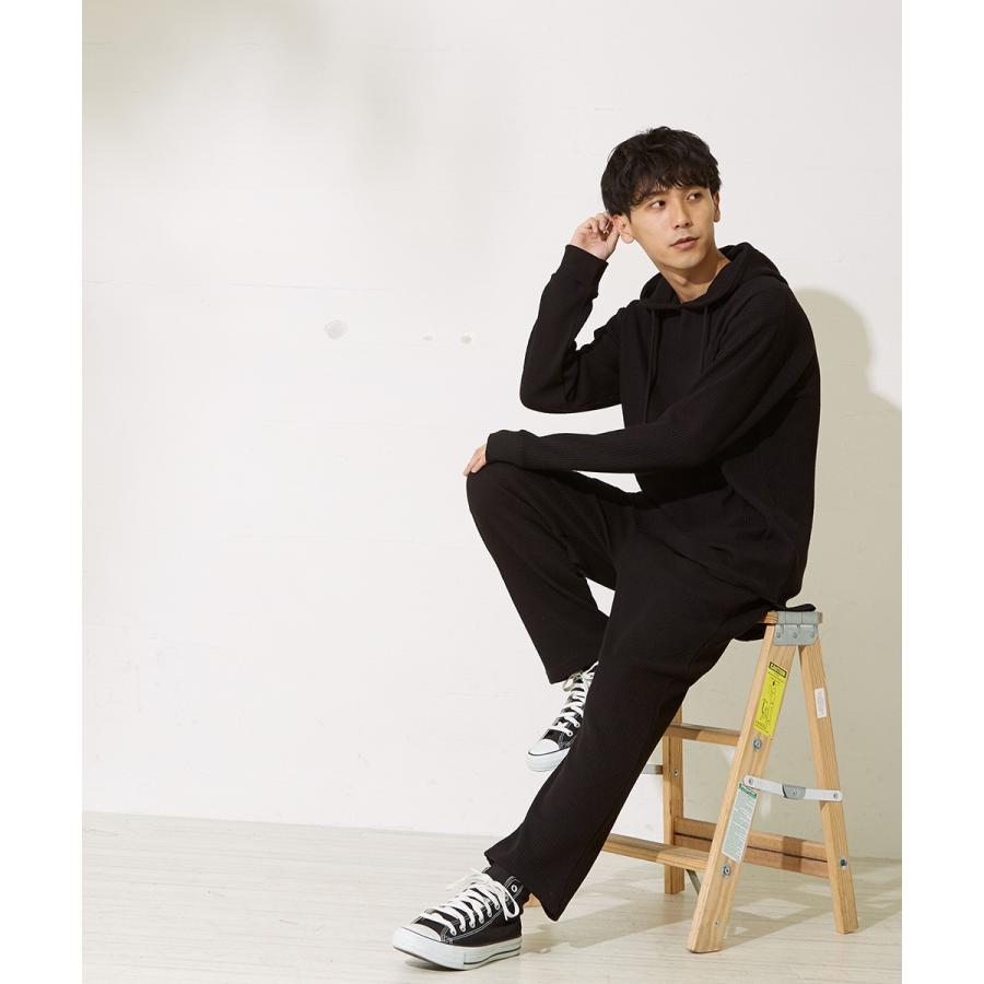 ワイドパンツ メンズ ワッフルパンツ イージーパンツ サーマル 韓国 ファッション ボトムス ブラック カーキ 黒 Improves Improves インプローブス 通販 Yahoo ショッピング