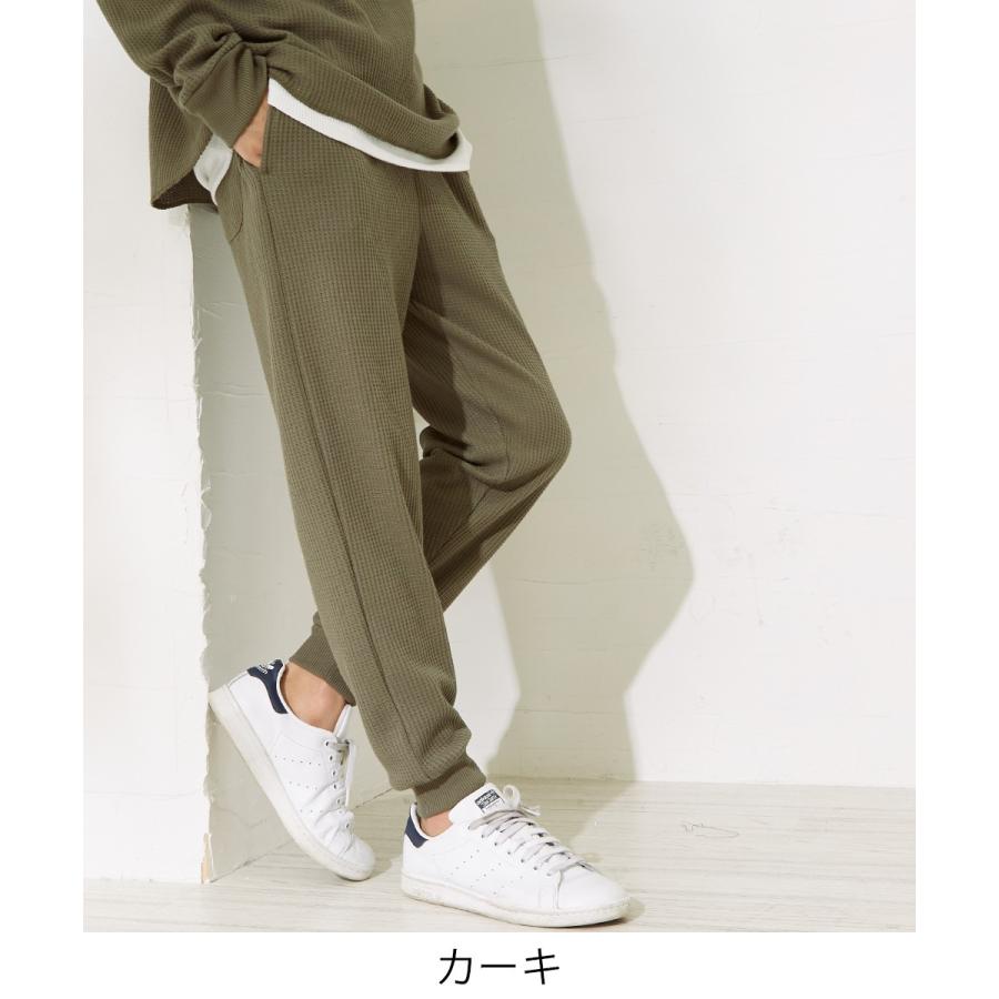 ジョガーパンツ メンズ ジョガー ジャージパンツ ワッフルパンツ イージーパンツ リブパンツ サーマル 韓国 ファッション 黒 improves | improves | 01