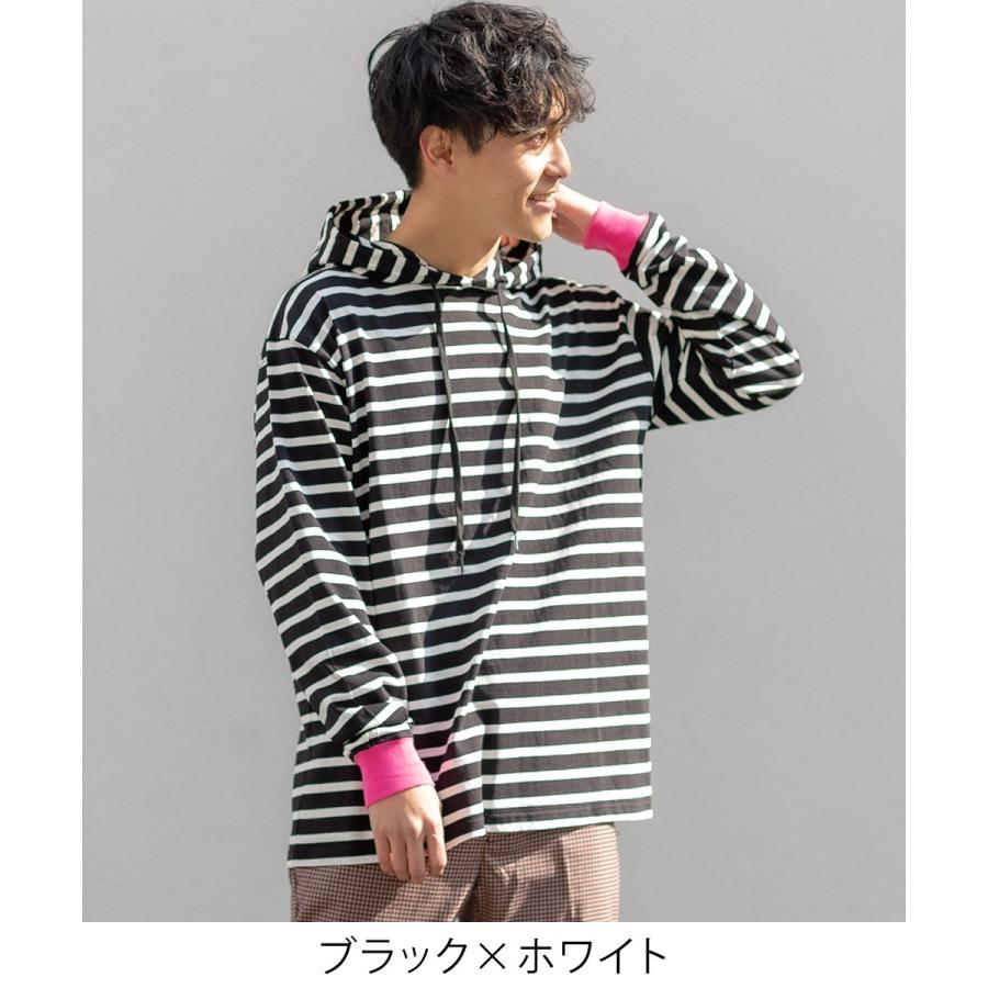 improves（インプローブス） フード ボーダー Tシャツ メンズ パーカー