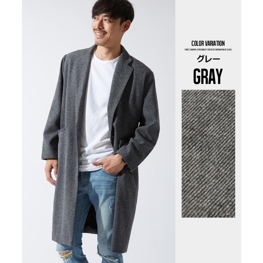 チェスターコート メンズ ロング コート メルトンコートコート ビッグシルエット 大きいサイズ オーバーサイズ チェック柄 ロングコート | improves | 10