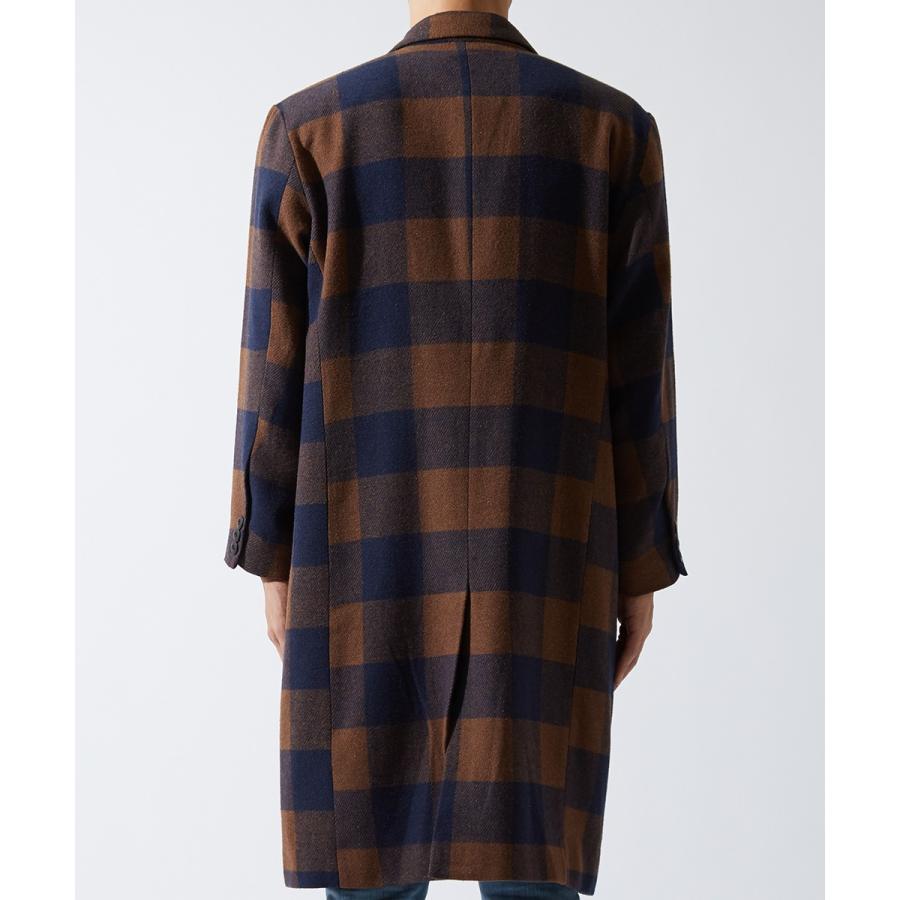 チェスターコート メンズ ロング コート メルトンコートコート ビッグシルエット 大きいサイズ オーバーサイズ チェック柄 ロングコート | improves | 13