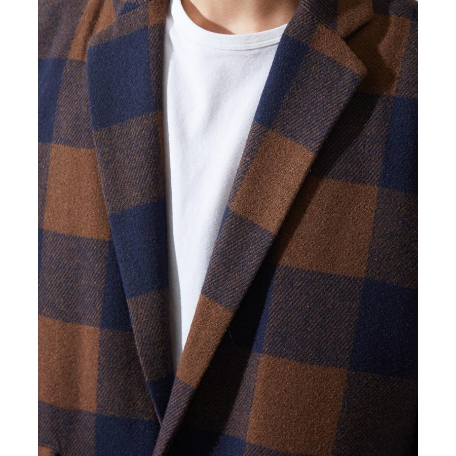 チェスターコート メンズ ロング コート メルトンコートコート ビッグシルエット 大きいサイズ オーバーサイズ チェック柄 ロングコート | improves | 15