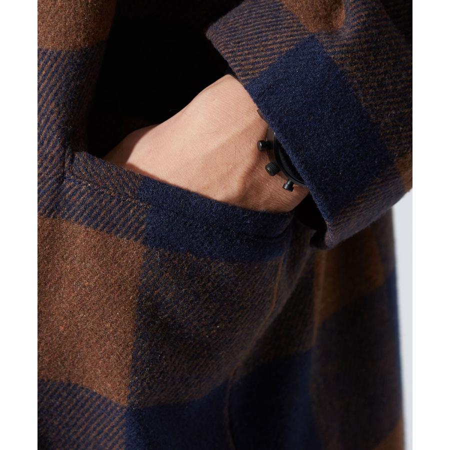 チェスターコート メンズ ロング コート メルトンコートコート ビッグシルエット 大きいサイズ オーバーサイズ チェック柄 ロングコート | improves | 17