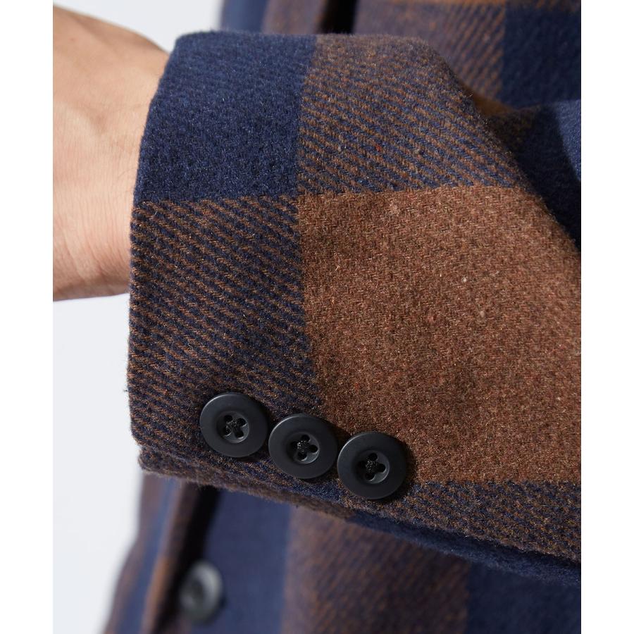 チェスターコート メンズ ロング コート メルトンコートコート ビッグシルエット 大きいサイズ オーバーサイズ チェック柄 ロングコート | improves | 18