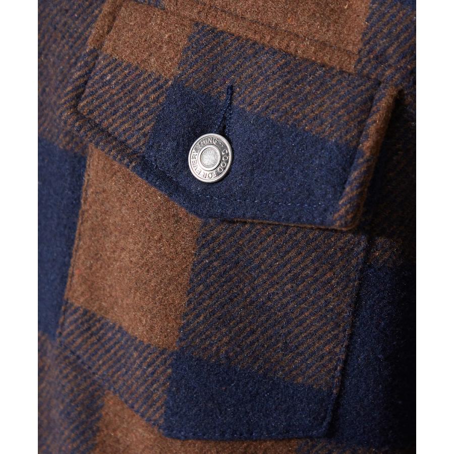 ランチジャケット メンズ メルトン 裏ボア ランチコート ジャケット あったか 暖かい チェック柄 ブロックチェック ジャンパー ジャンバー improves | improves | 16