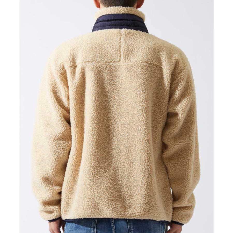 ボアジャケット メンズ ボアブルゾン ボアフリース もこもこ あったか 暖かい 無地 レオパード柄 ヒョウ柄 スタンドカラー ハイネック 黒 アウトドア | improves | 13