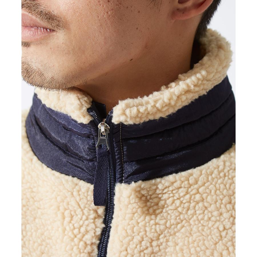 ボアジャケット メンズ ボアブルゾン ボアフリース もこもこ あったか 暖かい 無地 レオパード柄 ヒョウ柄 スタンドカラー ハイネック 黒 アウトドア | improves | 16