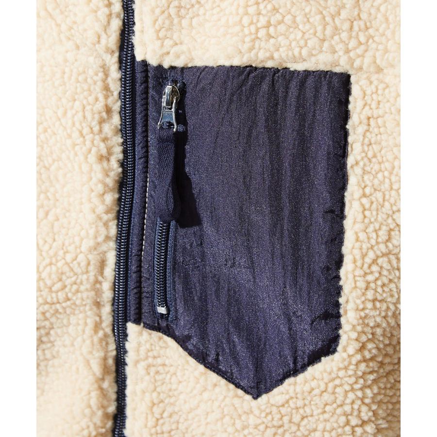 ボアジャケット メンズ ボアブルゾン ボアフリース もこもこ あったか 暖かい 無地 レオパード柄 ヒョウ柄 スタンドカラー ハイネック 黒 アウトドア | improves | 17