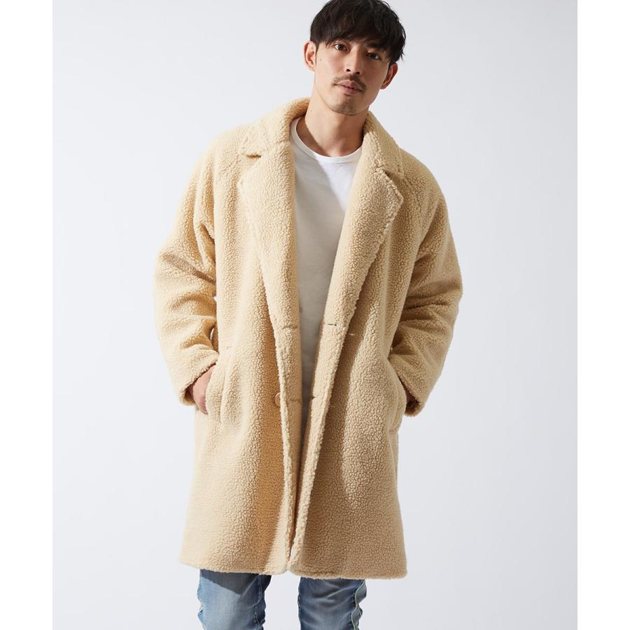 チェスターコート メンズ ボアコート ビッグシルエット ゆったり 大きいサイズ オーバーサイズ ロング丈 ロングコート 無地 豹柄 ヒョウ柄 improves | improves | 04